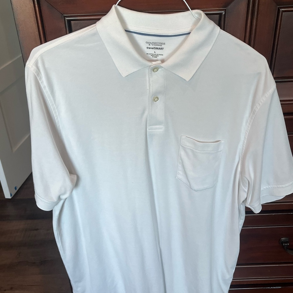 Roundtree and York Men's Classic White Polo Shirt
